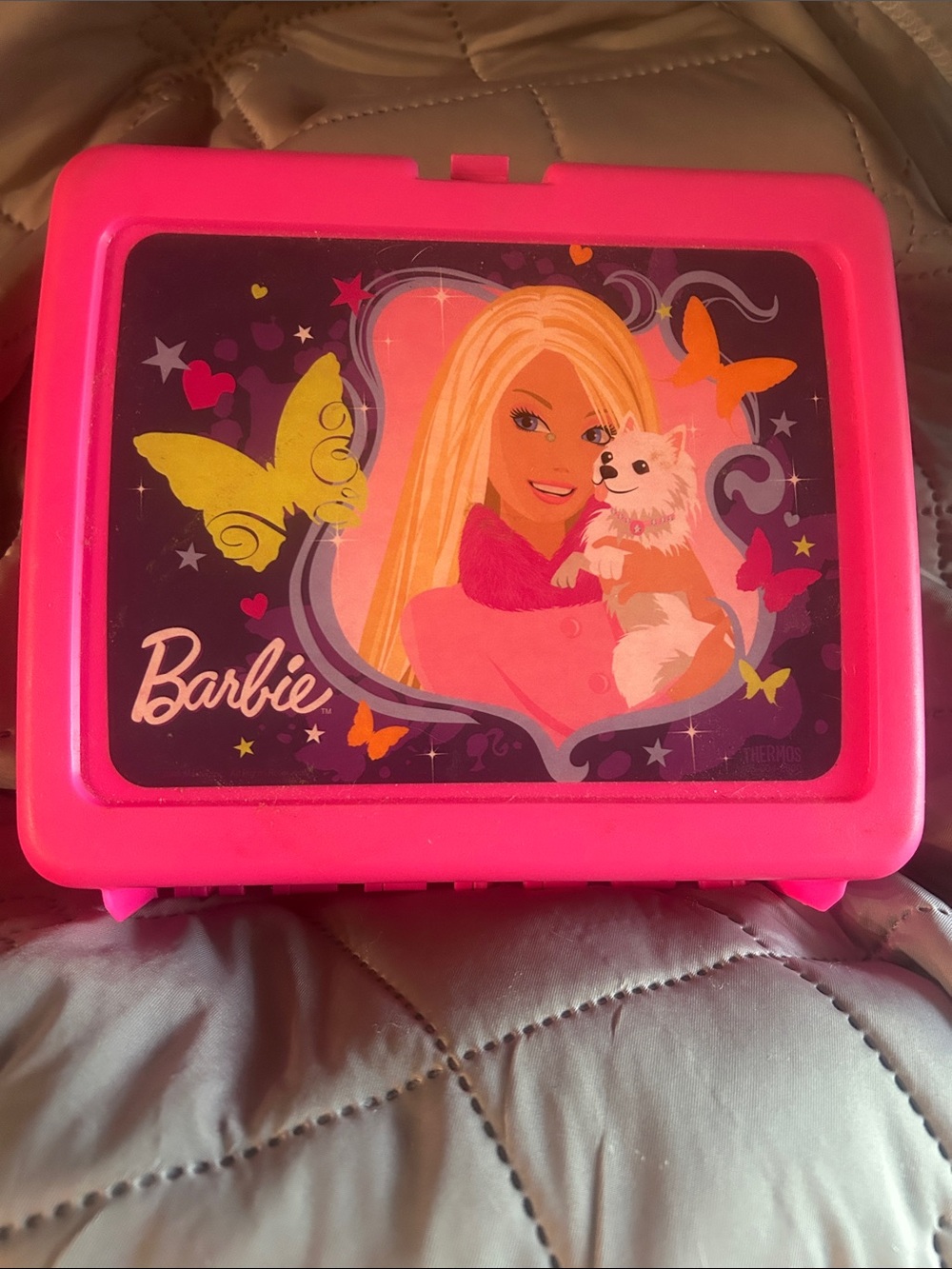 Barbie Bright Pink Carry Case with Doll & Pet Graphic